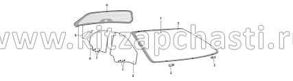 Стекло задней левой двери Chery Very J15-6203010